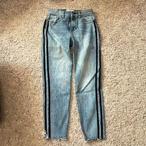 Womens Pacsun Vintage Icon blue jeans black stripes sz 25